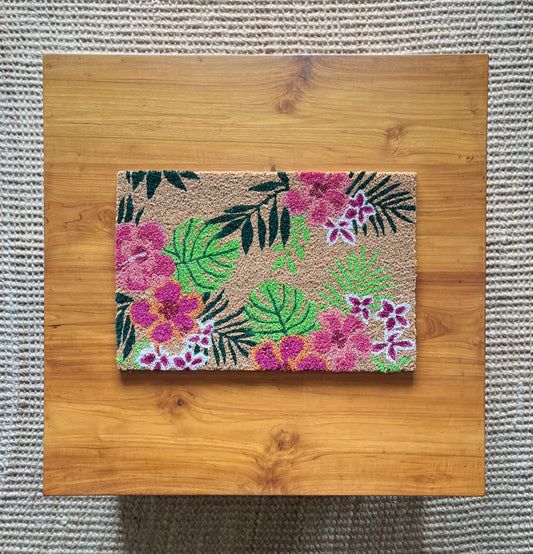 Blossom Floral Pink Coir Mat