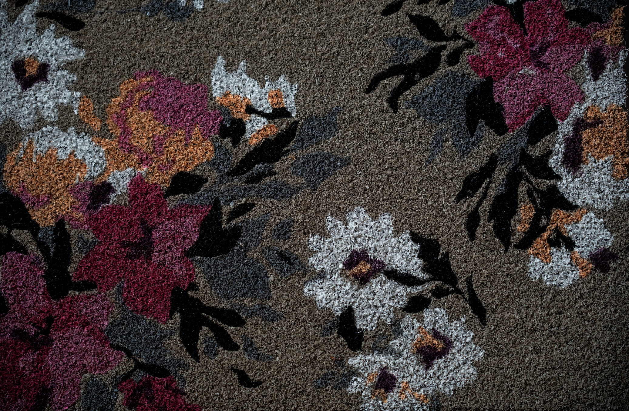 Blossom Floral Grey Coir Mat