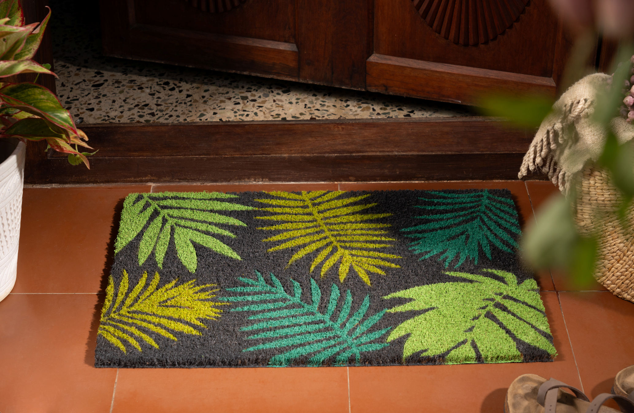 Mystic Leaves Coir Doormat