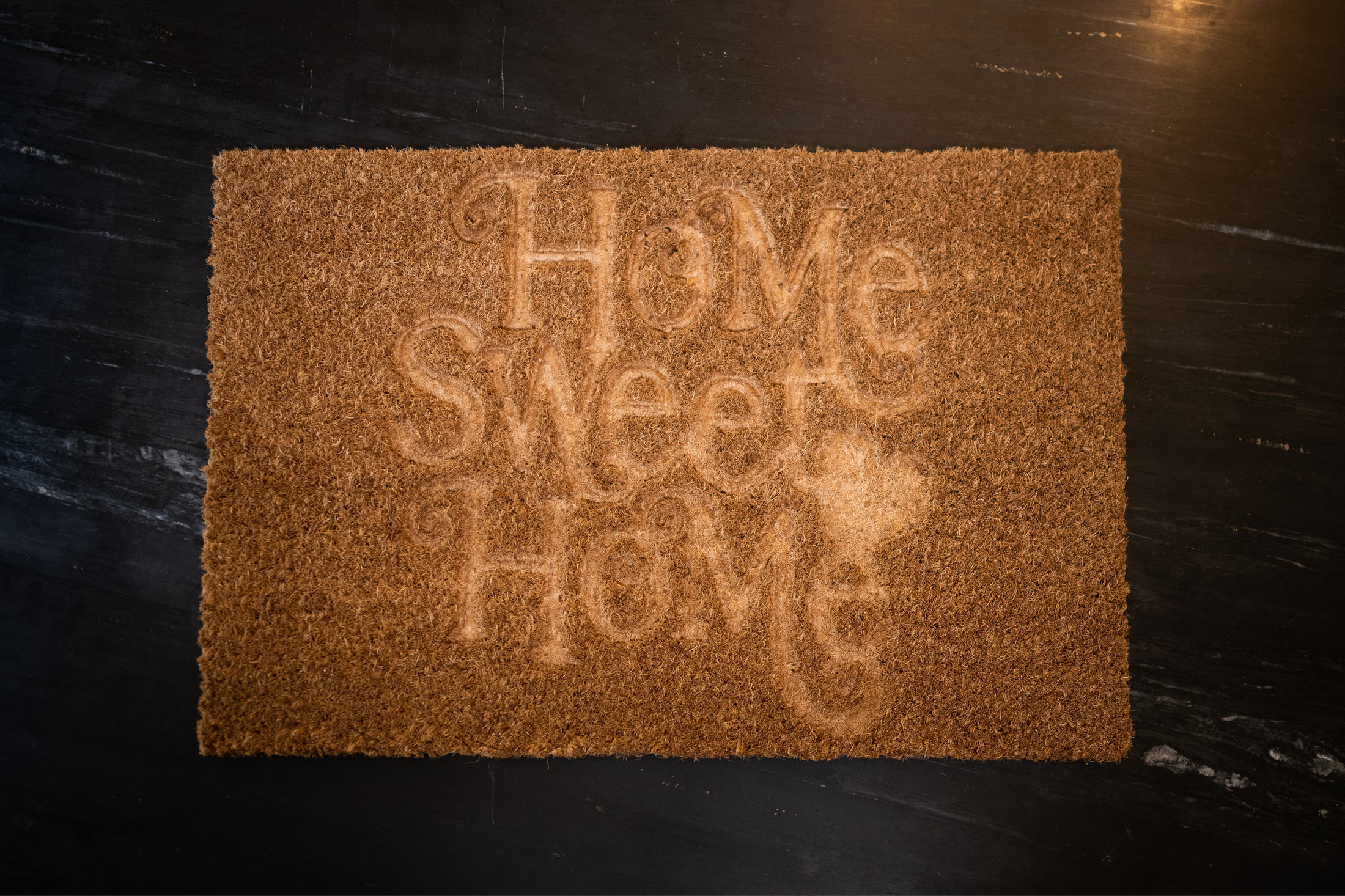 Embossed Door Mat Natural Coco Coir Non-slip Doormat for Home